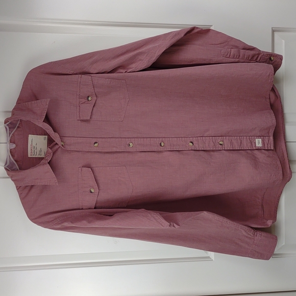 Men's Wrangler All Cotton Red Western BD LS Lightweight Button Pocket Shirt - Picture 2 of 9